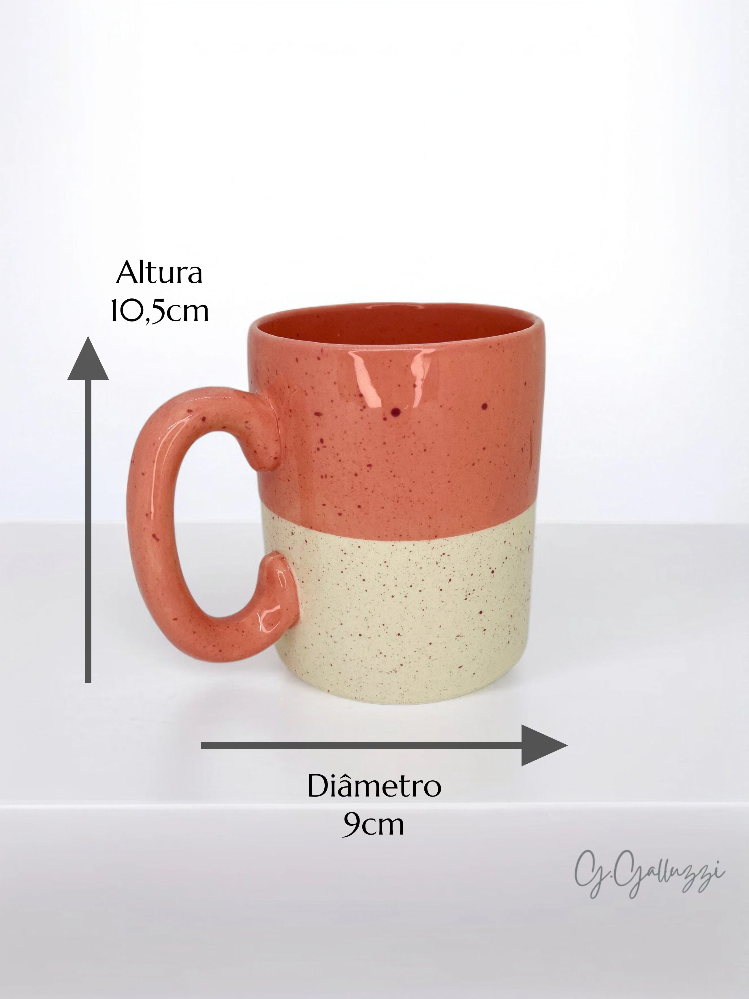 Caneca Dualidade em Cerâmica Artesanal 350 ML Rosa