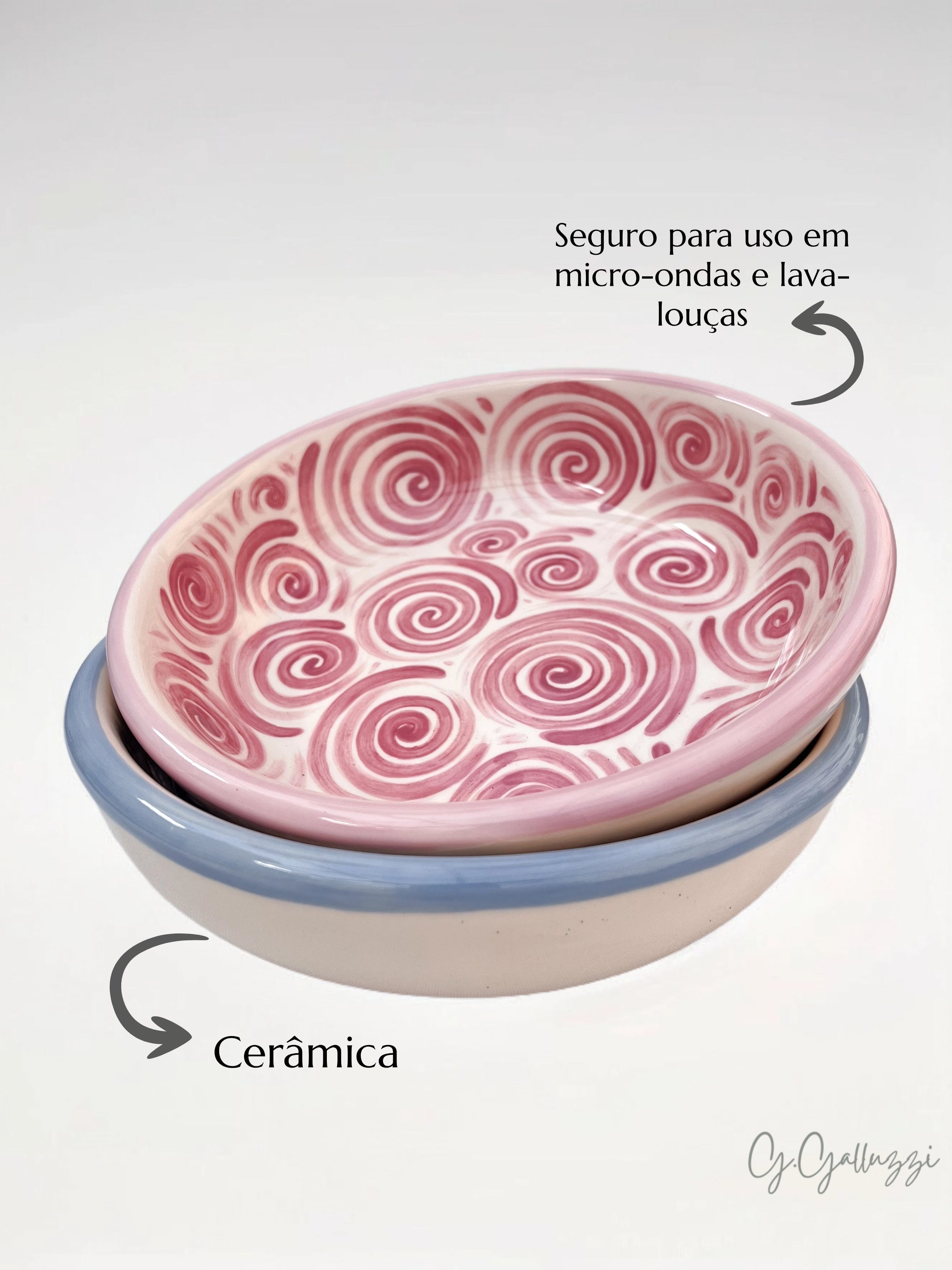 Tigela Bowl Flow De Cerâmica 22 Cm Rosa