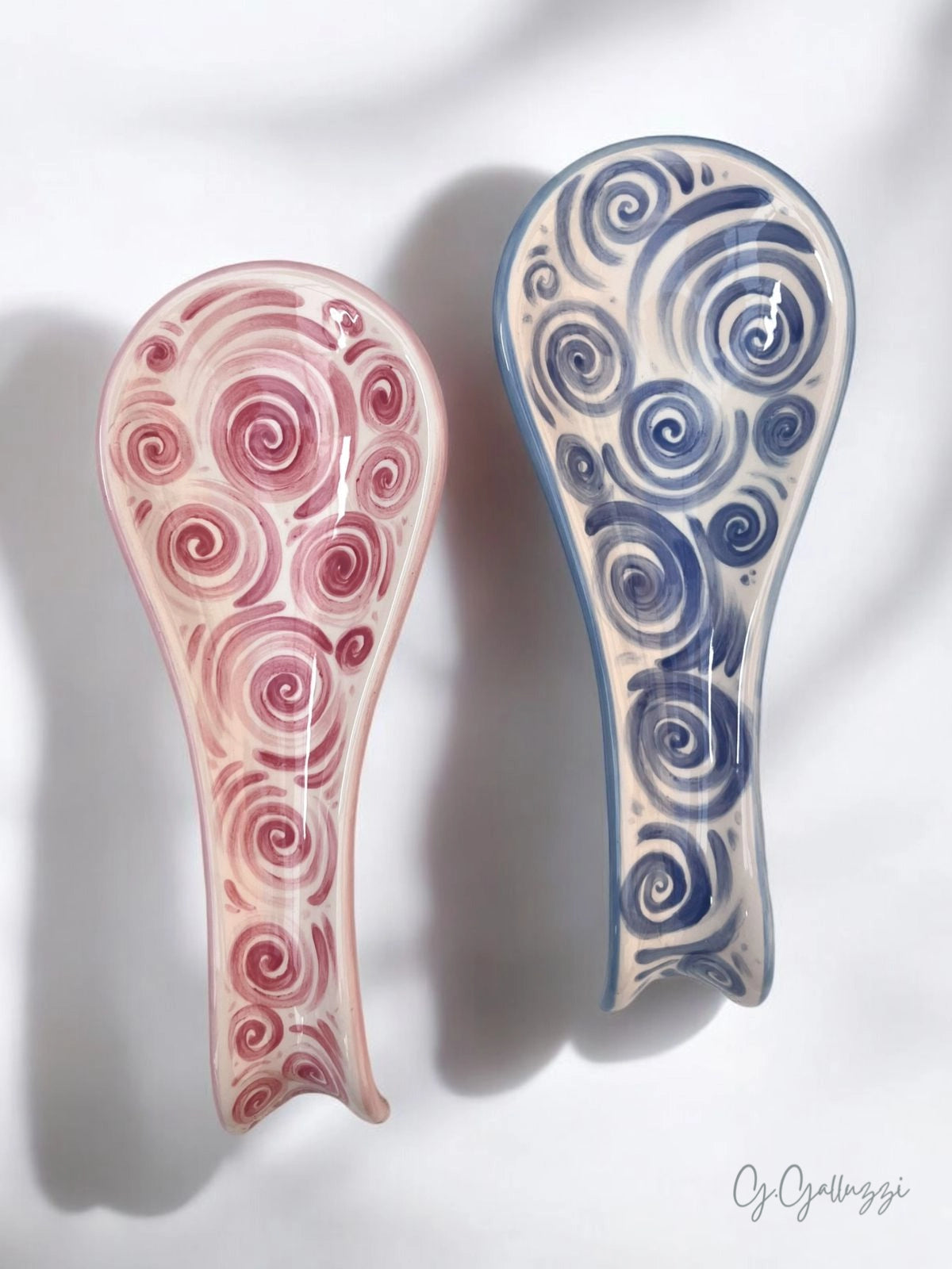 Suporte Descanso Apoio Talher Colher Utensílio Em Cerâmica Rosa